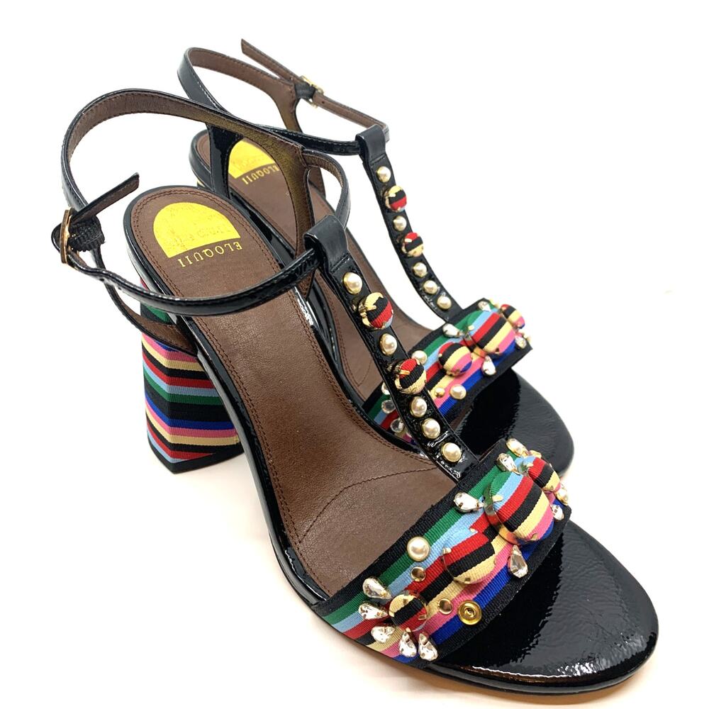 ELOQUII Women's Size 12W (Wide Width) Embellished Block Heel Dress Sandals - NIB